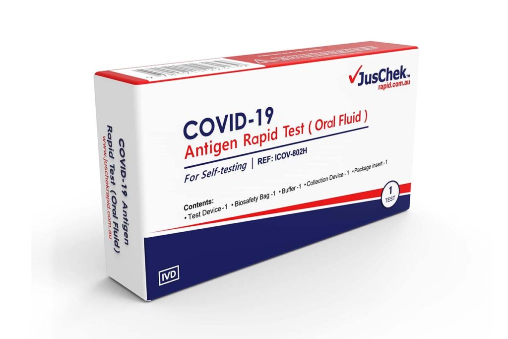 JusCheck COVID19 Oral Fluid Rapid Antigen Test (Single Kit